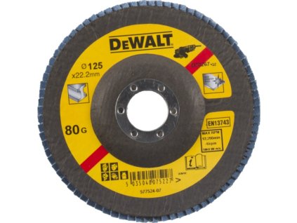 Kotúč brúsny lamelovací na kov 125x22,2mm 80G Typ29 vypuklý DEWALT DT3267