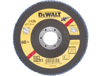 Kotúč brúsny lamelovací na kov 125x22,2mm 60G Typ29 vypuklý DEWALT DT3266