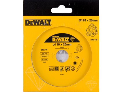 KOTUČ DIAMANTOVY 110*20 PRE DWC410 NA REZANIE ŽULI PORCELANU DEWALT DT3715