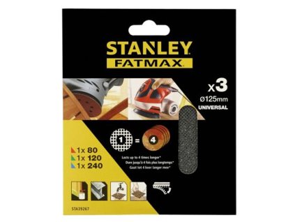 Mriežka brúsna na excen. brúsku pr.125mm 1xP80,1xP120,1xP240 FATMAX STA39267