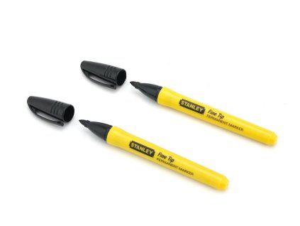 Popisovač permanentný jemný hrot čierny (2ks na karte) STANLEY 0-47-316