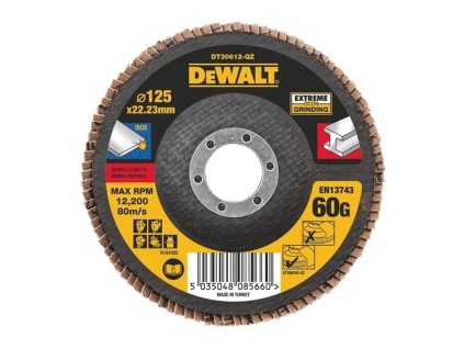 Kotúč brúsny lamelovací na kov 125x22,2mm 60G DEWALT DT30612