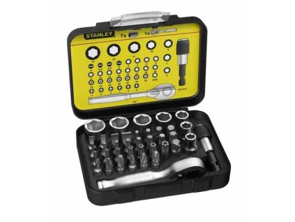 Sada bitov a hlavíc s mini račňou 39-dielna STANLEY 1-13-906