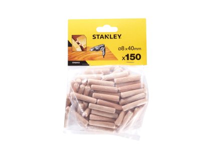 Kolík drevený spojov. vrubkovaný, pr.8mm, dl. 40mm, 150ks FATMAX