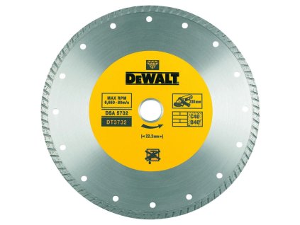 KOTÚČ DELIACI DIAM. 230x22,2mm TURBO REZANIE MRAMOR DEWALT DT3732