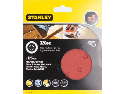 Papier brúsny na excen. brúsku, dierovaný, pr.125mm P320, 5ks, suchý zips FATMAX STA32262