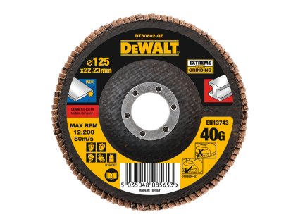 Kotúč brúsny lamelovací na kov 125x22,2mm 40G DEWALT DT30602