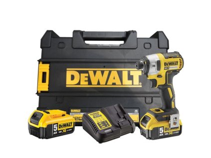 Uťahovač rázový 1/4" 205Nm 18V XR 2x5,0Ah Tstak bezuhlíkový DEWALT DCF887P2