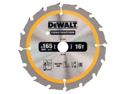 KOTUC PILOVY 165x20mm 16Z DEWALT DT1948