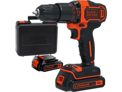Vŕtačka príklepová 18V 2x2Ah +kufrík Black and Decker BDCHD18K1B2
