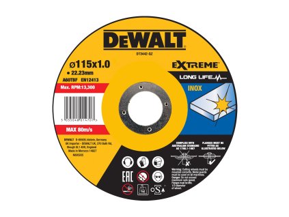 Kotúč rezný na nerez 115x1,0mm (25ks/bal.) DEWALT DT3442