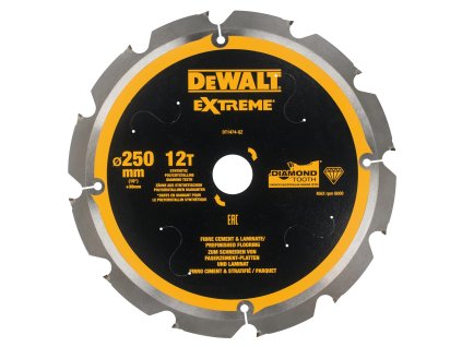 Kotúč rezný 250/30 12z rez 1,6/2,2 na cementovo-vláknité dosky DEWALT DT1474