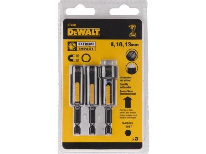 Sada nástavcov magnetických čistiteľných 8,10,13x75mm 1/4" DEWALT DT7460