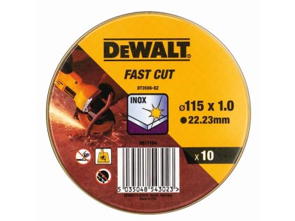 Kotúč rezný 115×1,0mm (10ks v plechovke) DEWALT DT3506