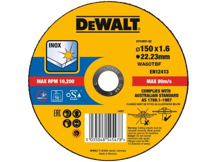 Kotúč rezný na nerez 150x1,6mm Typ1 (25ks/bal.) DEWALT DT43907