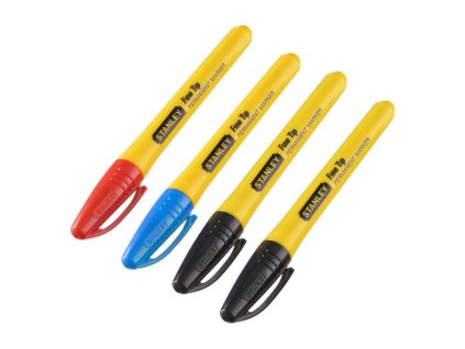 Popisovač permanentný, súprava s jemným hrotom 4ks STANLEY STHT81391-0