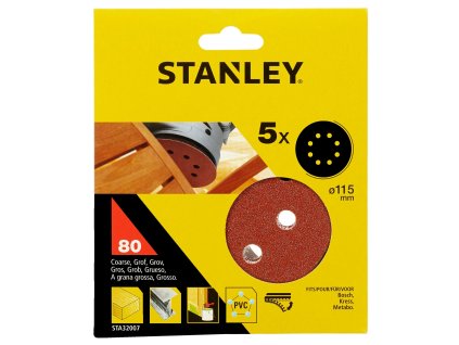 Papier brúsny pre excentrickú brúsku 115mm P80 5ks FATMAX STA32007