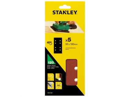 Papier brúsny pre vibračnú brúsku dierovaný 93 x 230 mm, P120, 5 ks FATMAX STA31587