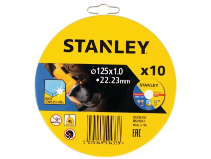 Kotúč rezný na nerez ocel 125x1x22,2mm 10ks kovová krabička FATMAX STA38257