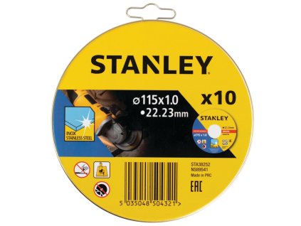 Kotúč rezný na nerez ocel 115x1x22,2mm 10ks kovová krabička FATMAX STA38252