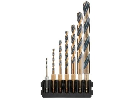 Sada Tough Case - držiak 7ks bitov + vrtáky do železa Black&Gold 7ks DEWALT