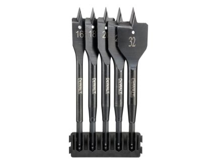 Sada Tough Case - držiak 5ks bitov + ploché vrtáky do dreva Extreme 16, 18, 20, 25, 32mm DEWALT DT70834