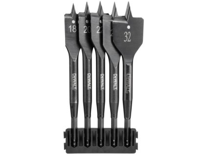 Sada Tough Case - držiak 5ks bitov + ploché vrtáky do dreva Extreme 18, 20, 22, 25, 32mm DEWALT DT70832