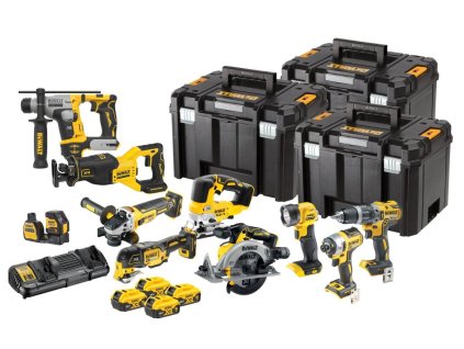 KOMBO SADA 18V 4x5,0Ah (DCH172+DCD796+DCF887+DCG405+DCS565+DCS382+DCS334+DCS356+DCE088NG18+DCL040) DEWALT DCK1012P4T
