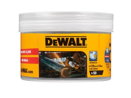Kotúč rezný na nerez 125x1,0mm (v plastovej dóze 50ks) DEWALT DT20598