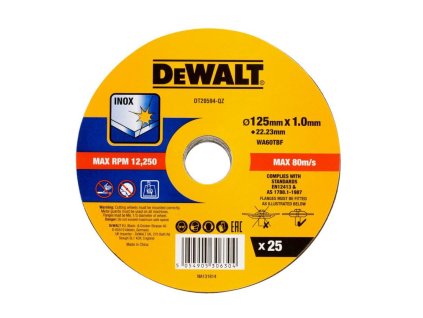 Kotúč rezný na kov 125x1,0mm (25 ks/bal) DEWALT DT20594