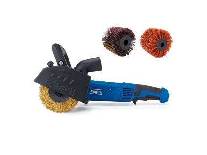 kefová / renovačná brúska + nylonový a šmirgľová kefa K80 Scheppach MRS 1300