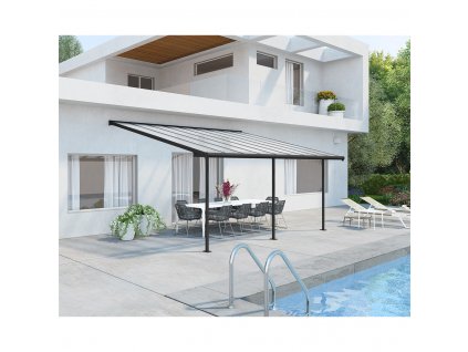 hliníková (montovaná) pergola Palram - Canopia Sierra 5400 antracit 3 x 5,46  + Voňavý stromček WUNDER-BAUM