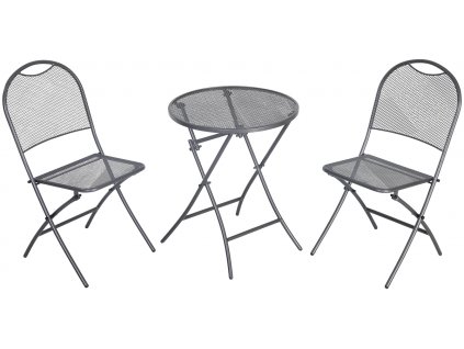 balkonový set 2x židle (55 x 46 x 89 cm) + 1x kulatý stůl (pr. 60 cm) MWH Caffé Latte
