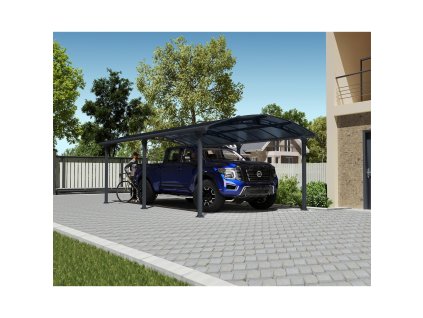 hliníkový (montovaný) prístrešok s oblúkovou strechou Palram - Canopia Arcadia 6400  + 9 mm nôž odlamovací, plastový