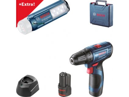 Set Bosch GSR 120-LI, kufor + GLI 12V-300 - 06019G8004