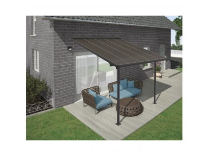 hliníková (montovaná) pergola Palram - Canopia Capri 3000 antracit 3 x 3  + Voňavý stromček WUNDER-BAUM