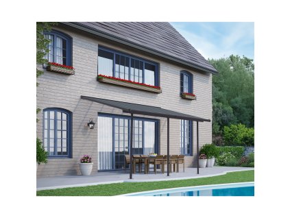 hliníková (montovaná) pergola Palram - Canopia Capri 4200 antracit 3 x 4,25  + 9 mm nôž odlamovací, plastový