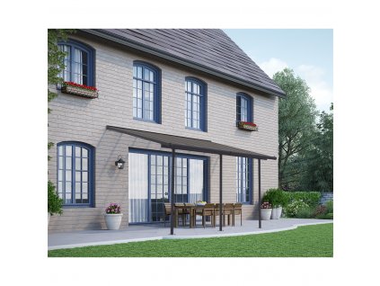 hliníková (montovaná) pergola Palram - Canopia Capri 4200 antracit 3 x 4,25 + 9 mm nôž odlamovací, plastový