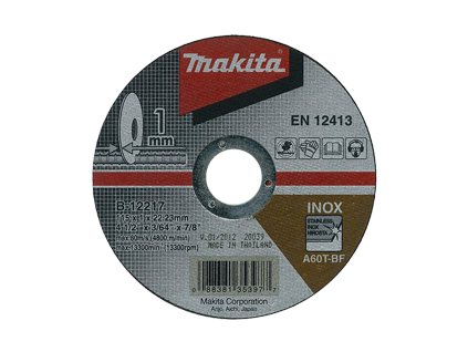 Rezný kotúč na nerez 115x1.0x22 (plochý) MAKITA B-12217