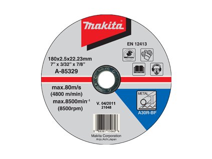 Rezný kotúč na železo 180x2.5x22 (plochý) MAKITA A-85329