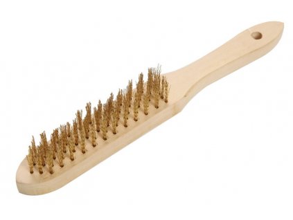 mosadzna kefa s drevenou ruckou