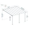 hliníková (montovaná) pergola Palram - Canopia Capri 4200 antracit 3 x 4,25  + 9 mm nôž odlamovací, plastový