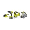 aku 18 V set (R18DD3 + RWSL1801 + R18JS + R18T + 1 x 5,0 Ah + 1 x 2 Ah baterie + nabíječka) Ryobi R18CK4A-252S