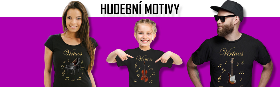 Trička s hudebními nástroji