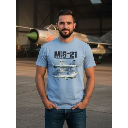 tricko striker mig 21 blede modre