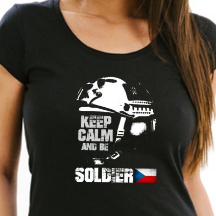 damske tricko striker keep calm and be soldier new