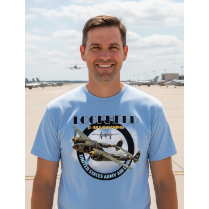 tricko lockeed p 38 ligtining modre
