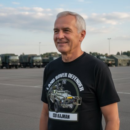 tricko land rover defender kajman 130 cerne