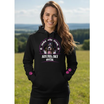 damska mikina cerna australsky ovcak