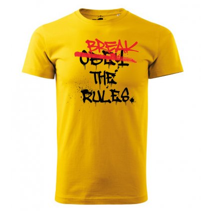 tricko break the rules tmave zlute